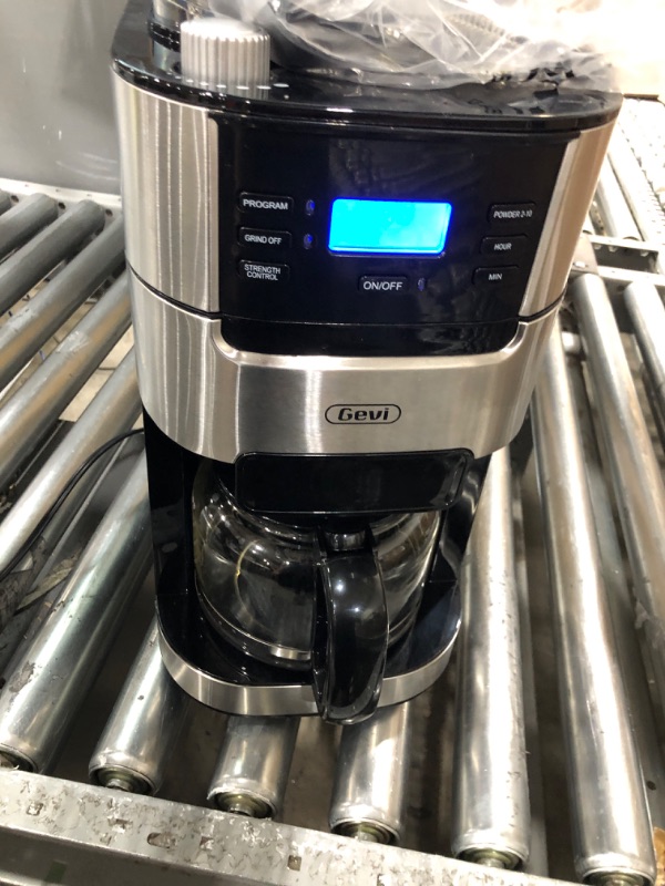 Photo 2 of **USED**   Gevi 10-Cup Drip Coffee Maker, Brew Automatic Coffee Machine with Built-In Burr Coffee Grinder, Programmable Timer Mode and Keep Warm Plate, 1.5L Large Capacity Water Ta
