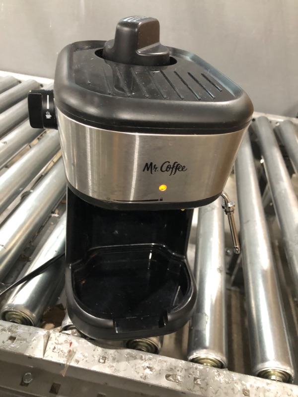 Photo 2 of **USED**   Mr. Coffee Espresso and Cappuccino Machine, Single Serve Coffee Maker with Milk Frothing Pitcher and Steam Wand, Stainless Steel