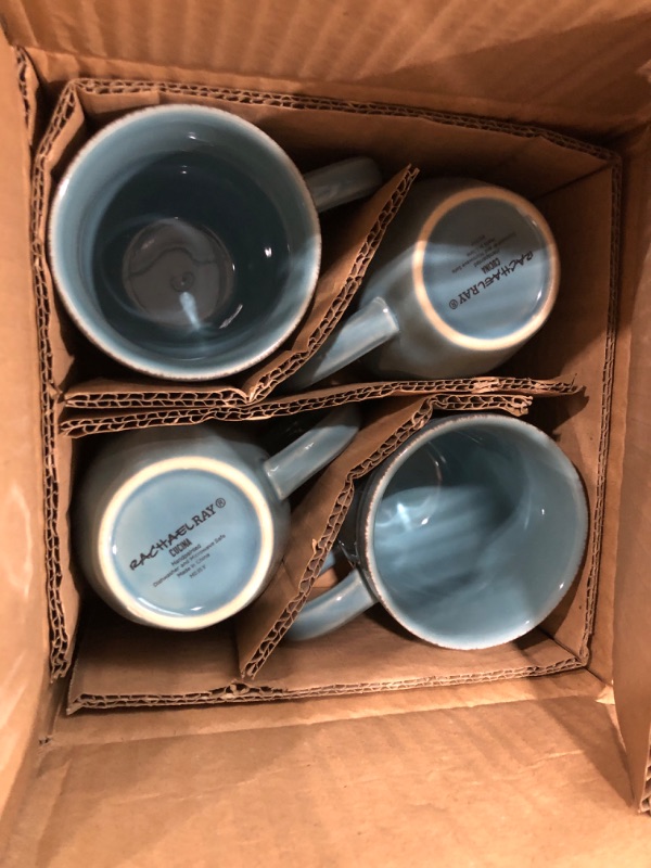 Photo 2 of **DAMAGED**  Rachael Ray Cucina Stoneware Dinnerware Set, 16-Piece, Agave Blue