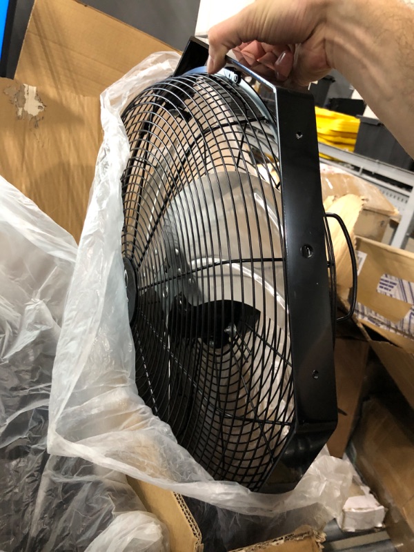 Photo 2 of **PACK OF 2**  NewAir, WindPro18W, Wall Mounted 18 Inch High-Velocity Industrial Shop Fan with 3 Speed Settings, 3000 CFM & Floor Fan, 18'' High Velocity Industrial Portable Shop Fan with 3 Speed Settings, Black 3000 CFM Wall Mount Fan + Floor Fan