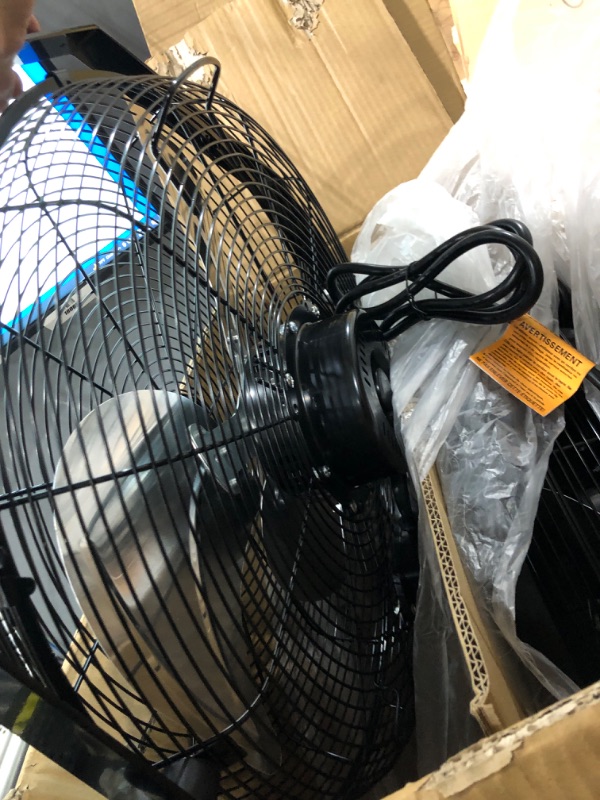 Photo 3 of **PACK OF 2**  NewAir, WindPro18W, Wall Mounted 18 Inch High-Velocity Industrial Shop Fan with 3 Speed Settings, 3000 CFM & Floor Fan, 18'' High Velocity Industrial Portable Shop Fan with 3 Speed Settings, Black 3000 CFM Wall Mount Fan + Floor Fan