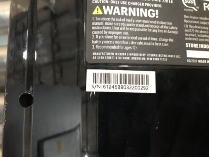 Photo 4 of ***PARTS ONLY NOT FUNCTIONAL***Jetson Self Balancing Hoverboard with Built in Bluetooth Speaker | Includes All Terrain Tires | LED Lights
