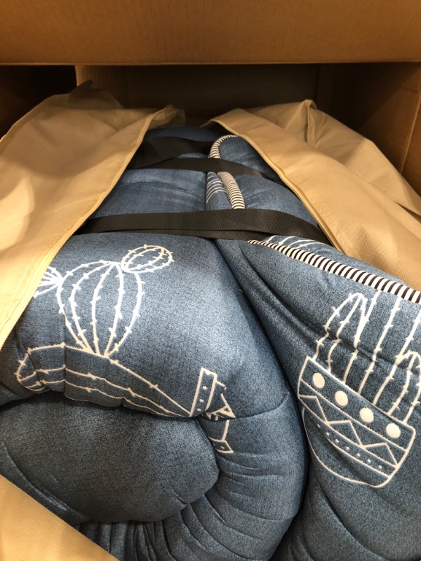 Photo 1 of MAXYOYO Grey Cactus Pattern Futon Mattress, Padded Japanese Floor Mattress Quilted Bed Mattress Topper, Extra Thick Folding Sleeping Pad Breathable Floor Lounger Guest Bed for Camping Couch, Full Size