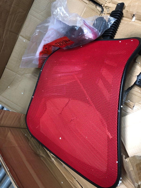 Photo 4 of **Missing Parts** Flash Furniture Mid-Back Red Mesh Multifunction Executive Swivel Ergonomic Office Chair with Adjustable Arms Red 1 Pack Office Chair