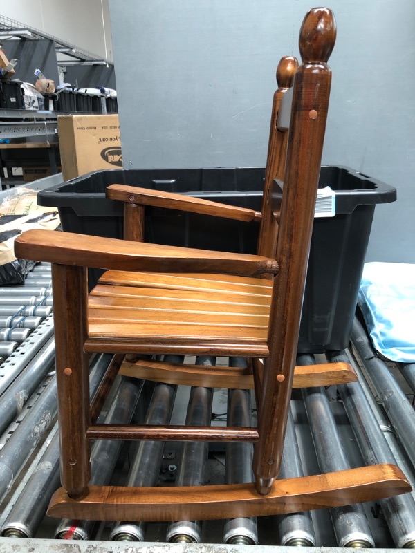 Photo 1 of **MINOR DAMAGE** B&Z KD-21N Child's Rocking Chair Porch Rocker Indoor Outdoor Ergonomic Wood Brown Ages 3-6
