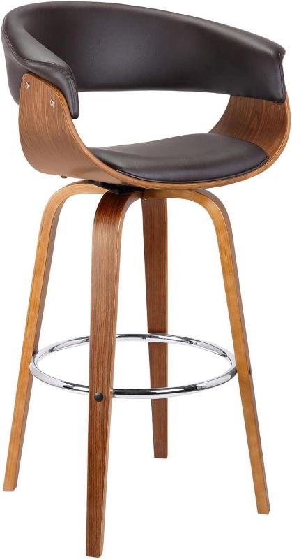 Photo 1 of **MISSING HARDWARE** Armen Living Julyssa Mid-Century Swivel Counter Height Barstool, 26", Brown
