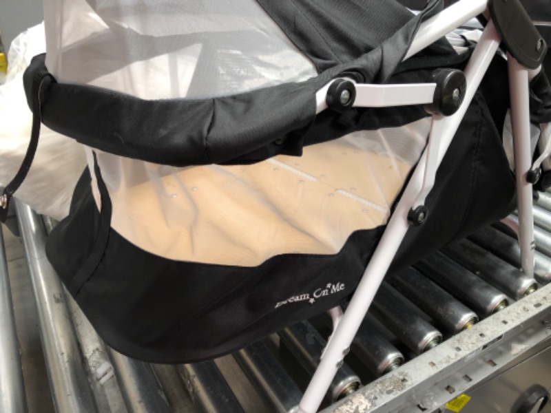 Photo 3 of **MISSING PARTS** Dream On Me Karley Bassinet in Black, Lightweight Portable Baby Bassinet, Quick Fold and Easy to Carry , Adjustable Double Canopy, Indoor and Outdoor Bassinet with Large Storage Basket.
