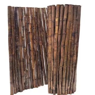 Photo 1 of 1 in. D x 3 ft. H x 8 ft. W Caramel Brown Bamboo Fence Decorative Rolled Fencing Panel
