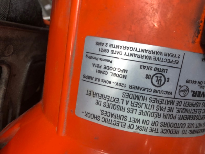 Photo 1 of (FOR PARTS) Hoover Commercial Lightweight Backpack Baggged Vacuum Cleaner, Lightweight, For Carpet and Hard Floors, C2401,Black
