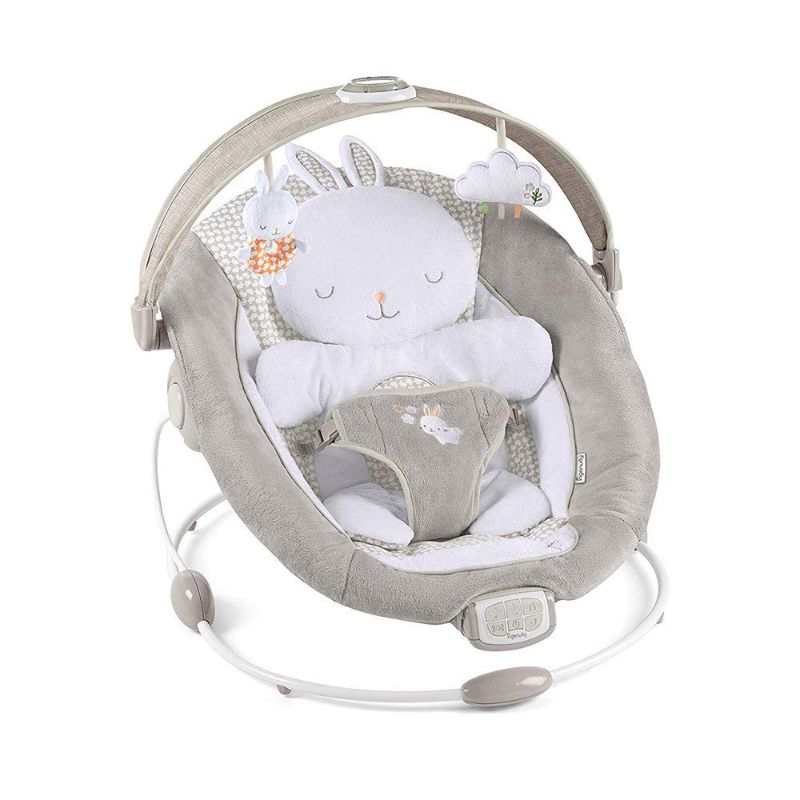 Photo 1 of ***MISSING POWER CORD***Ingenuity InLighten Baby Bouncer Infant Seat with Light Up -Toy Bar, Vibrations, Tummy Time Pillow & Sounds, 0-6 Months Up to 20 lbs (Twinkle Tails Bunny)
