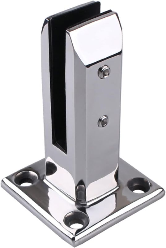 Photo 1 of ZAQI Ground Mount Glass Shelf for 8-12mm Glass/Acrylic/Wood Panel, Stainless Steel Square Glass Spigots Clamp for Balcony Deck Patio Platform Corridors (Color : 10 Pack, Size : Tall 16cm/6.3 in)