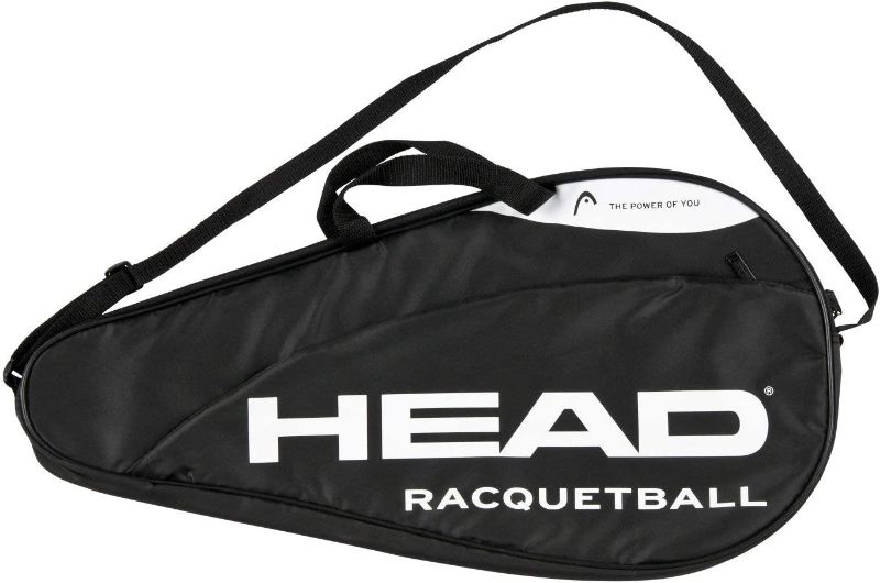 Photo 1 of HEAD Racquetball Deluxe Coverbag - Racket Carrying Bag with Accessory Compartment & Adjustable Shoulder Strap, Black