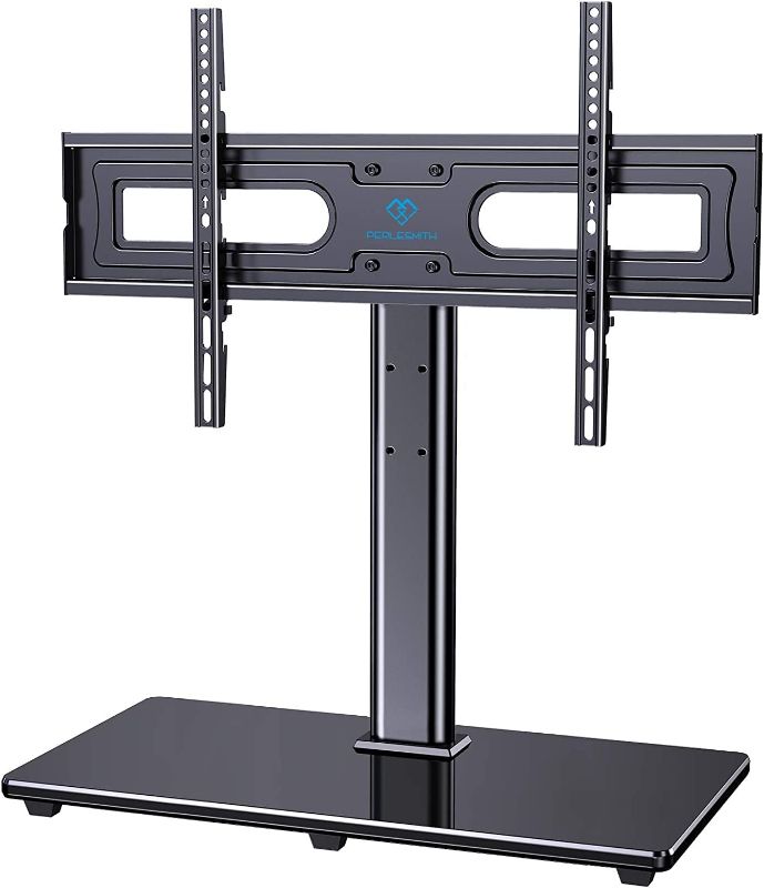 Photo 4 of Swivel Universal TV Stand Mount for 37-70 Inch LCD OLED Flat/Curved Screen TVs-Height Adjustable Table Top TV Stand/Base with Tempered Glass Base & Wire Management, VESA 600x400mm up to 99lbs-PSTVS21