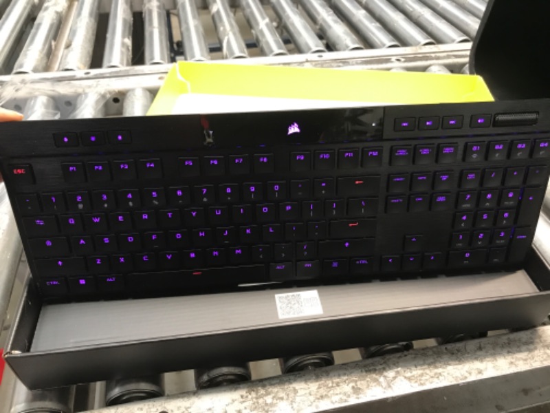 Photo 3 of Corsair K100 AIR Wireless RGB Mechanical Gaming Keyboard - Ultra-Thin, Sub-1ms Slipstream , Low-Latency Bluetooth, Cherry MX Ultra Low Profile Keyswitches - NA Layout, QWERTY - Black K100 AIR WIRELESS CHERRY MX Ultra Low Profile Switches