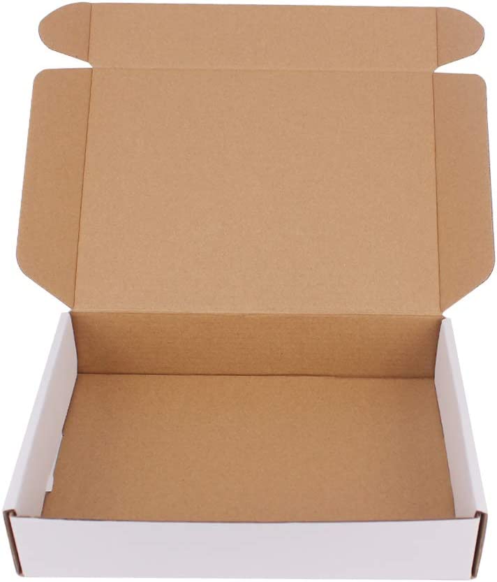 Photo 1 of 49 Pack 11x8.75x2 Inch Corrugated Box Mailers- White Cardboard Shipping Box Corrugated Box Mailer Shipping Box For Mailer, Moving and Craft