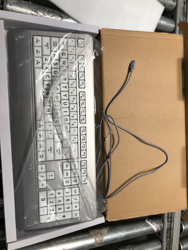 Photo 1 of Azio Vision Mac USB-C Keyboard, Backlit/Large Print, 3 Interchange Backlight Colors, Blue/Red/Purple (KB540) Azio Vision KB540 - Mac