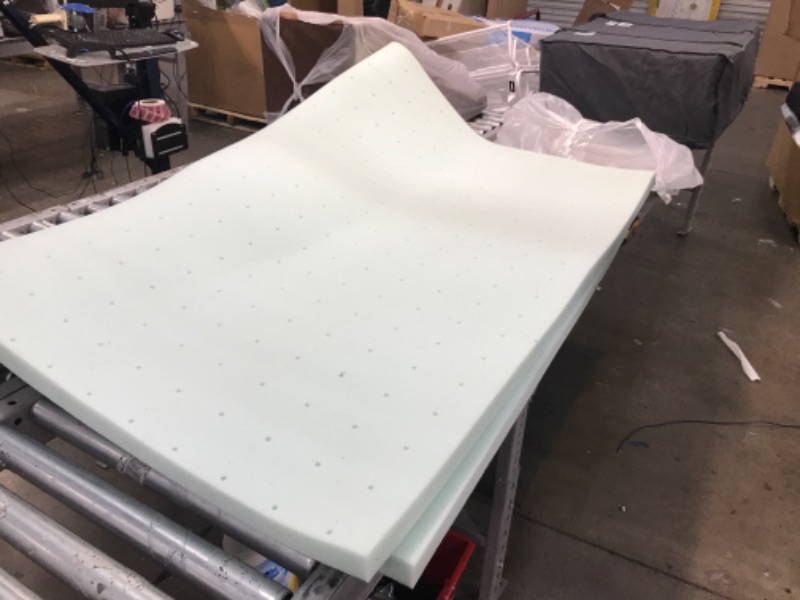 Photo 1 of 2 Inch Memory Foam Mattress Topper Ventilated Gel Infused Bed Foam Topper, , Queen, Blue
