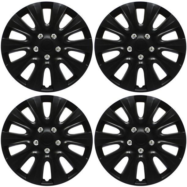 Photo 1 of Cover Trend (Set of 4), (ONLY FITS 17" inch wheels that take hubcaps) Matte Black Hub Caps Wheel Covers
