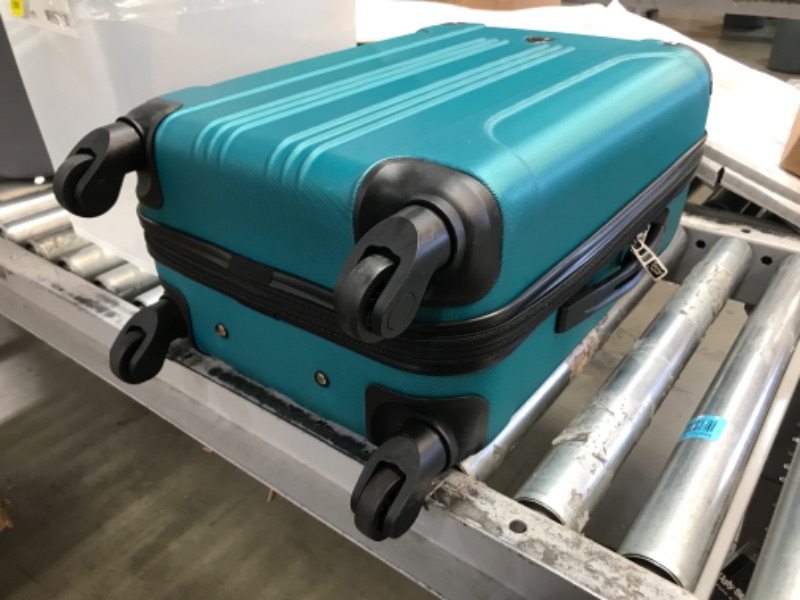 Photo 3 of Travelers Club Chicago Hardside Expandable Spinner Luggages, Teal, 20" Carry-On
