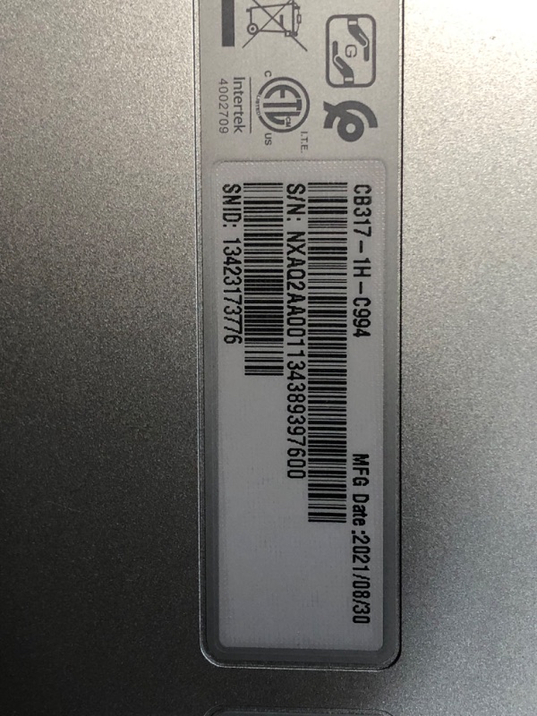 Photo 1 of USED ITEM
Chromebook 317 CB317-1H-C994 Chromebook
