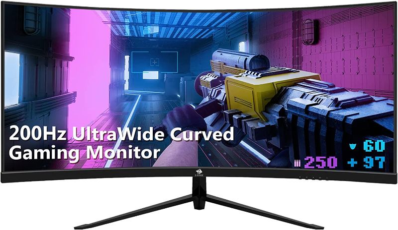 Photo 1 of * Z-Edge 30-inch Curved Gaming Monitor, 200Hz Refresh Rate, 21:9 2560x1080 Ultra Wide, Curved Monitor, R1500 Curvature, MPRT 1ms FPS-RTS
