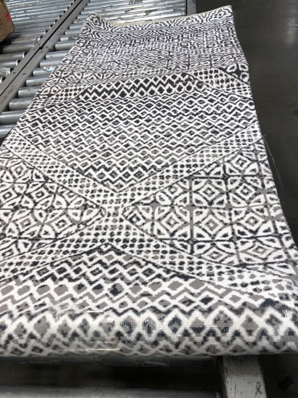 Photo 1 of REVEL CHARCOAL GREY PATTERNED AREA RUG 
5X8 FEET 