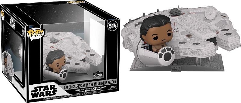Photo 1 of Funko Pop! Ride Super Deluxe: Star Wars - Lando Calrissian in The Millenium Falcon (Shared Galactic Convention, Amazon Exclusive)
