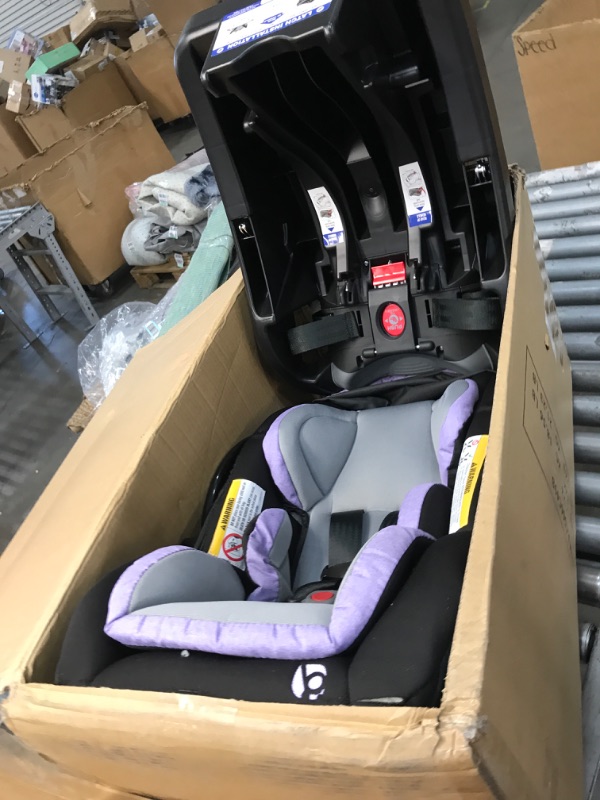 Photo 2 of Baby Trend Secure Snap Tech 35 Infant Car Seat, Lavender Ice + Baby Trend Secure 35 Infant Car Seat Base, Black
