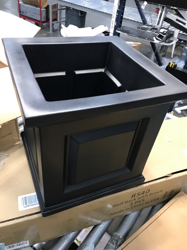 Photo 1 of Mayne Nantucket 16in Square Planter - Black - 16in L x 16in W x 16in H - with 3.7 Gallon Built-in Water Reservoir (5865-B)

