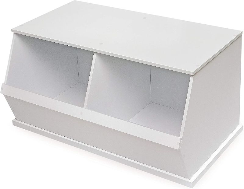 Photo 1 of Stackable Wooden 2 Bin Open Storage Toy Organizing Cubby
