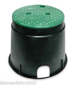 Photo 1 of NDS 111BC Standard Series Round Valve Box Overlapping Cover-ICV, 10-Inch, Black/Green Automatic Lawn Drip Irrigation Kits, B/G, Black & Green