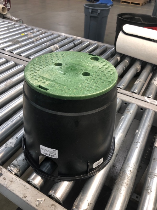 Photo 1 of NDS 111BC Standard Series Round Valve Box Overlapping Cover-ICV, 10-Inch, Black/Green Automatic Lawn Drip Irrigation Kits, B/G, Black & Green