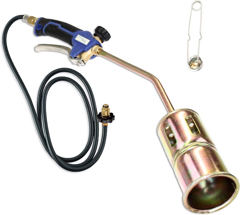 Photo 1 of Flame King Propane Torch Kit Heavy Duty Weed Burner, 320,000 BTU with Flint Striker, with 6 ft Hose Regulator Assembly
