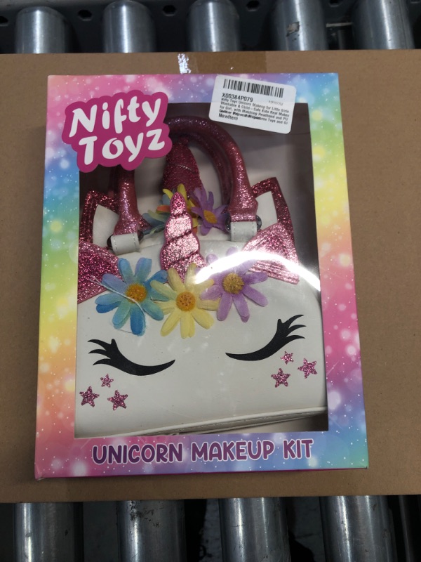 Photo 1 of Nifty Toyz Unicorn Makeup for Little Girls - Washable & Child-Safe Kids Real Makeup Kit for Girl, with Matching Headband and PU Leather Bag - Fun...
