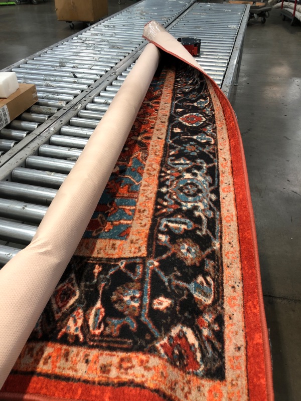 Photo 1 of SAFAVIEH Riviera Collection Machine Washable Slip Resistant 6'7" Square Red/Blue RIV138Q Traditional Oriental Medallion Living Room Dining Bedroom Area Rug