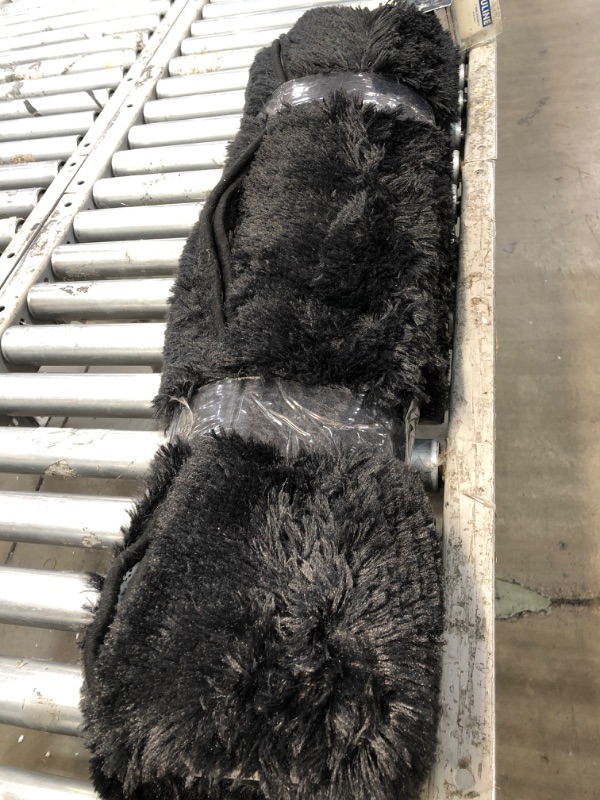 Photo 2 of Black Rugs for Bedroom 3x5 Rug Throw Rugs Shag Rug Washable Faux Fur Rug Sheepskin Rug for Living Room Floor Rug Plush Soft Rug Cute Room Decor Rectangle
