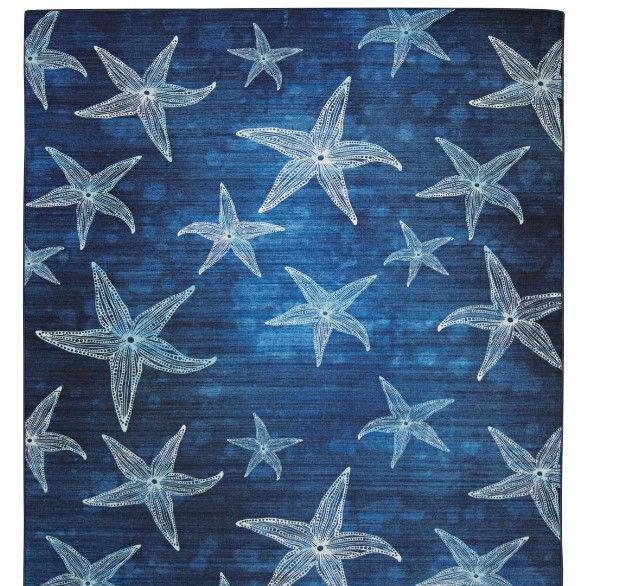 Photo 1 of Linon Outdoor Washable Boca Blue 2' X 3' Area Rugs RUGOW0123
