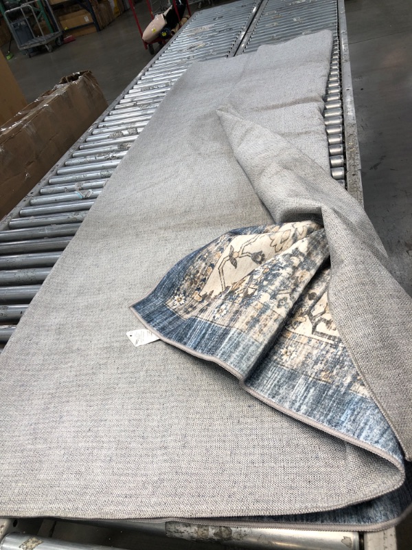 Photo 1 of 8'x5' Blue/grey Patterned Area Rug 