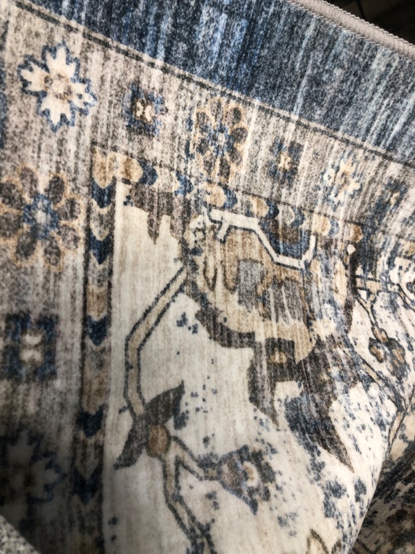 Photo 1 of 8'x5' Blue/grey Patterned Area Rug 