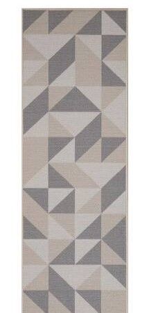 Photo 1 of Grey/Beige Patterned Ottoman Runner Rug 1 ft. 10 in. x 6 ft. 10in