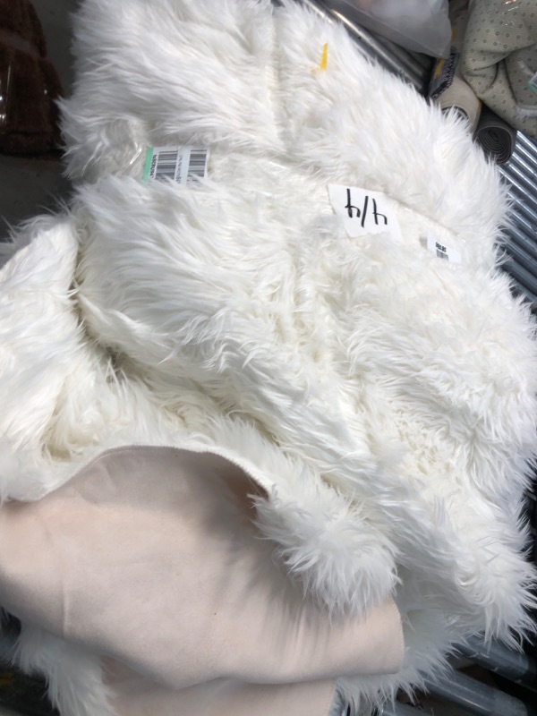 Photo 2 of  9x12' ft White, Large Fluffy Shag Fuzzy Plush Soft Living Room Area Rug