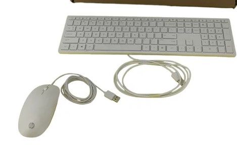 Photo 1 of HP Keyboard TPC-C003K Slim Keyboard USB - White Mouse COMBO #U0167 Used
