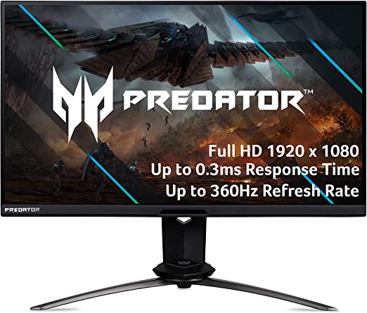 Photo 1 of Acer Predator X25 bmiiprzx 24.5" FHD (1920 x 1080) Dual Drive IPS Gaming Monitor | NVIDIA G-SYNC | Up to 360Hz | Up to 0.3ms | 99% sRGB | 400nit | DisplayHDR 400 | Display Port 1.4 & 2 x HDMI 2.0
