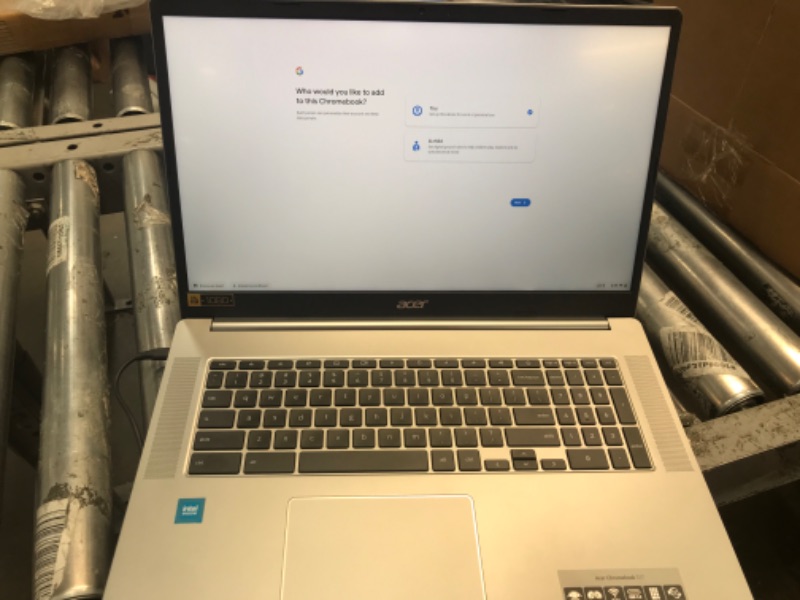 Photo 2 of Acer Chromebook 317 CB317-1H CB317-1H-C41X 17.3" Chromebook - Full HD - 1920 x 1080 - Intel Celeron N5100 Quad-core (4 Core) 1.10 GHz - 4 GB RAM - 32 GB Flash Memory - Sparkly Silver
