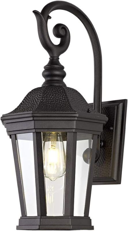 Photo 4 of 
Smeike Exterior Light Fixtures, Outdoor Wall Light/Lantern, Large Outdoor Porch Light Fixtures Wall Mount in Matte Black Finish with Clear Glass, Aluminum...