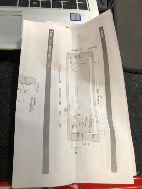 Photo 4 of 1 Pair 21 Inch Undermount Drawer Slides 