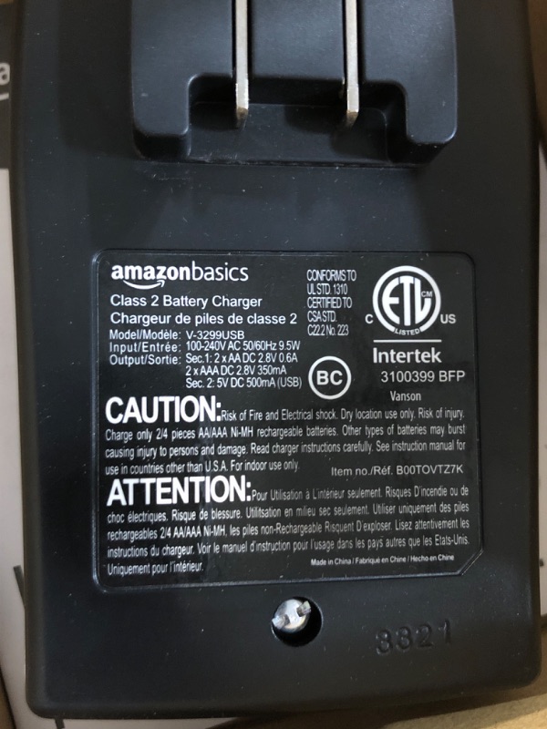 Photo 4 of LOOKS NEW**
Amazon Basics Battery Charger for AA & AAA Nickel-Metal Hydride batteries (Ni-MH) With USB Port