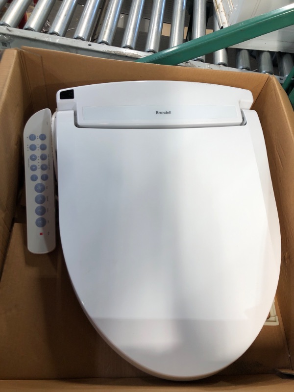 Photo 2 of * used item * missing hardware *
Brondell LT89 Swash Electronic Bidet Seat LT89, Fits Elongated Toilets, White – Side Arm Control, Warm Water, Strong Wash Mode,