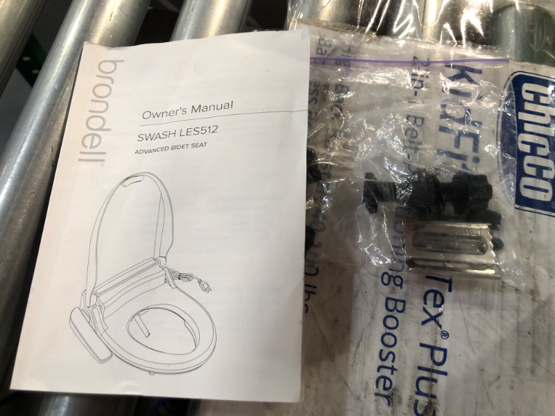 Photo 4 of * used item * missing hardware *
Brondell LT89 Swash Electronic Bidet Seat LT89, Fits Elongated Toilets, White – Side Arm Control, Warm Water, Strong Wash Mode,