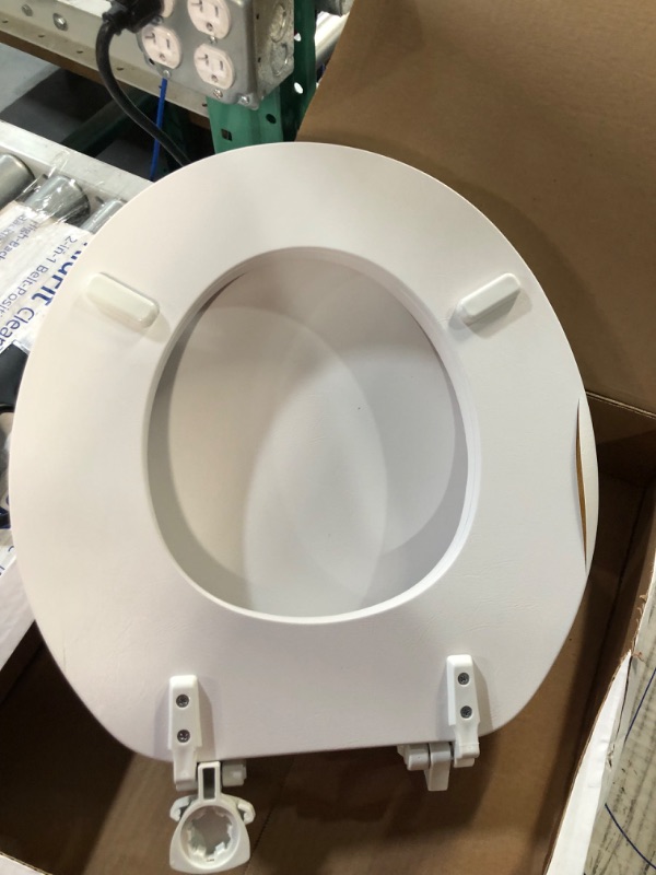 Photo 3 of  Soft Toilet Seat that will Never Loosen, ROUND - Premium Hinge, White 1 Pack Round - Premium Hinge White Toilet Seat